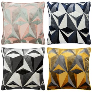 Jenson Geo Velvet Cushion - Grey