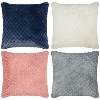 B&M Waffle Faux Fur Cushion - Navy