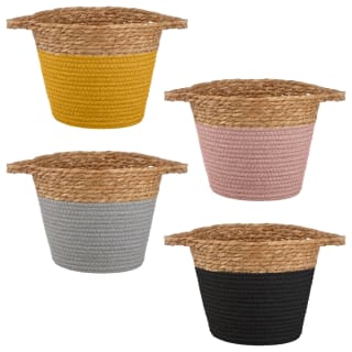 B&M Small Two Tone Wicker Basket - Pink