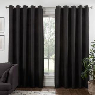 B&M Colorado Hopsack Fully Lined Black Eyelet Curtains 66 X 72"