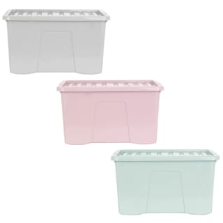 B&M Storage Box With Lid 60L - Dusty Pink