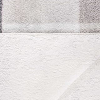 Grey Check Sherpa Throw