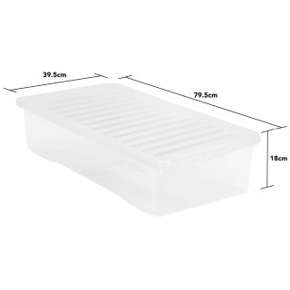 B&M Jumbo Underbed Storage Box With Lid 42L - Clear