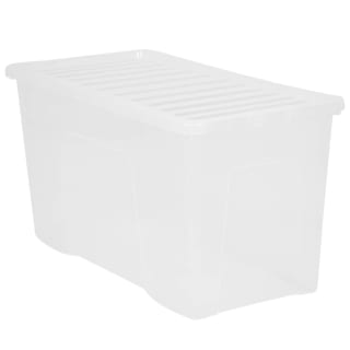 B&M Large Storage Box With Lid 110L - Clear