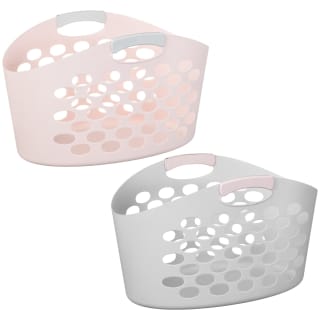 B&M Large Oval Flexi Laundry Basket - Blush