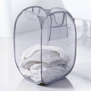 B&M Mesh Pop-Up Laundry Hamper - Grey