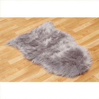 B&M Faux Sheepskin Rug 60 X 90cm - Grey