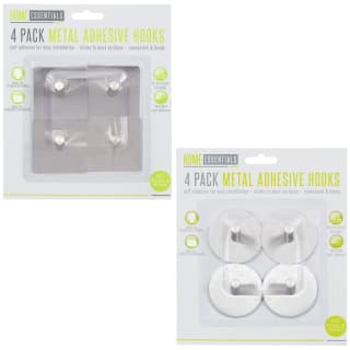 B&M Metal Adhesive Hooks 4pk - Square