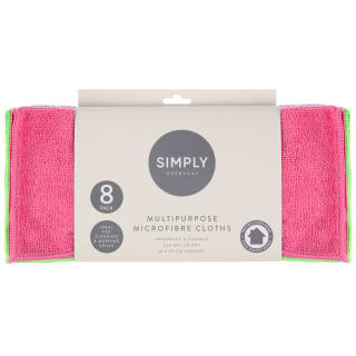  Simply Everyday Multipurpose Microfibre Cloths 8pk
