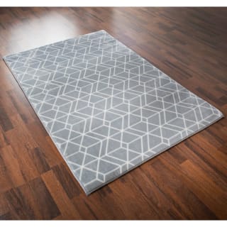  Geo Microplush Rug 110 X 160cm - Grey