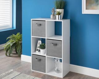  Lokken 6 Cube Basket Storage Shelf - White