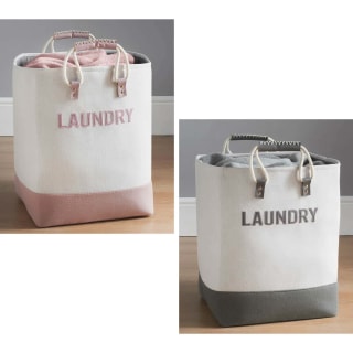 B&M Slogan Laundry Bag With Rope Handles - Grey