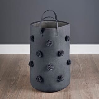 B&M Pom Pom Laundry Hamper - Grey