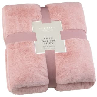  Aspen Faux Fur Throw - Blush