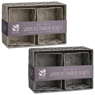 B&M Woven Storage Baskets 3pk - Silver