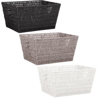 B&M Vannes Heart Cut Out Wicker Basket - Black
