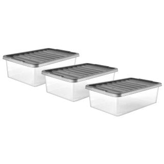 B&M Under Bed Storage Boxes 32L 3pk