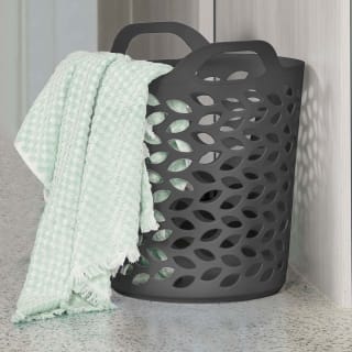 B&M Fleur Pattern Flexi Laundry Basket 53L - Charcoal