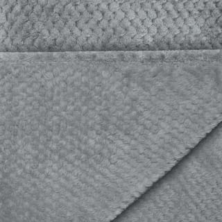  Waffle Faux Fur Throw - Grey