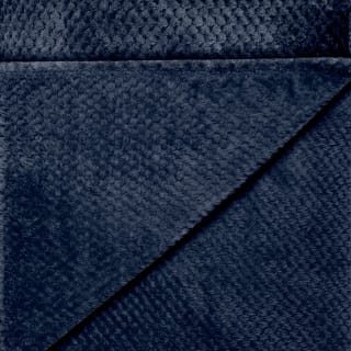 B&M Waffle Faux Fur Throw - Navy