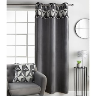 B&M Jenson Geo Velvet Panel 54 X 86" - Grey