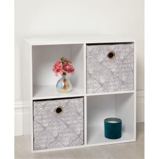 B&M Velvet Embossed Storage Cubes 2pk - Silver