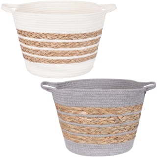  Striped Basket - Grey