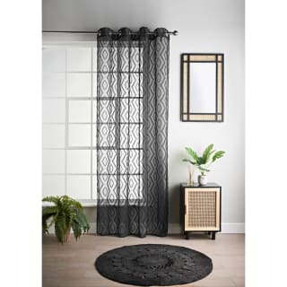  Diamond Tufted All Over Voile 55 X 90" - Black