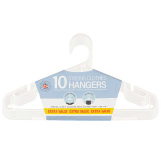 B&M Jumbo Hangers 10pk - White