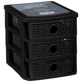 B&M 3 Tier Chevron Storage Organiser - Black
