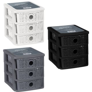 B&M 3 Tier Chevron Storage Organiser - Black