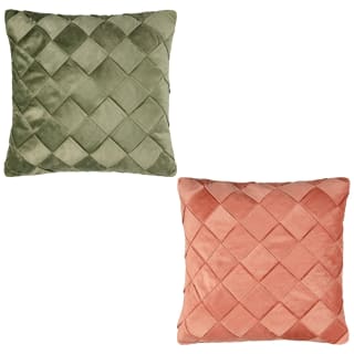 B&M Basket Weave Velvet Cushion - Sage