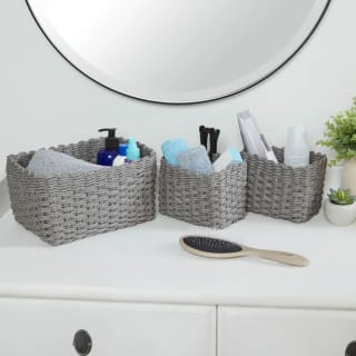  Samos Set Of 3 Storage Rope Baskets 3pk - Grey