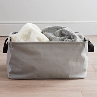 B&M Fold Down Laundry Basket - Grey