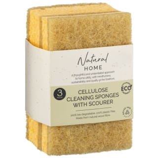 B&M Natural Home Cleaning Sponges With Scourer 3pk