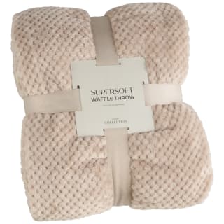 B&M Supersoft Waffle Throw - Stone