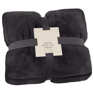  Heritage Collection Aspen Faux Fur Throw - Charcoal