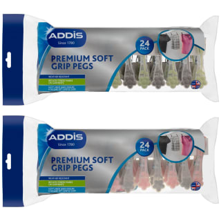  Addis Premium Soft Grip Pegs 24pk - Pink
