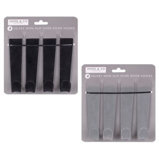 B&M Velvet Overdoor Hooks 4pk - Black