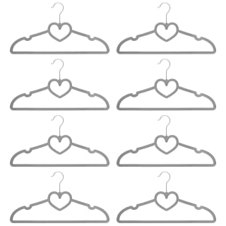 B&M Velvet Heart Shaped Hangers 8pk - Grey