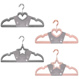 B&M Velvet Heart Shaped Hangers 8pk - Grey