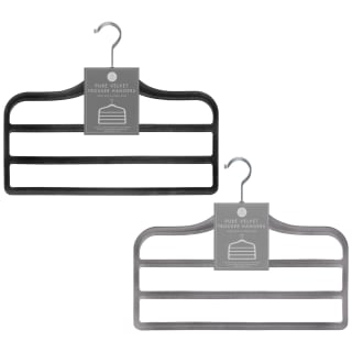 B&M Velvet Trouser Hangers 3pk - Black