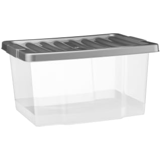 B&M Clear Storage Boxes With Lids 3pk 20L