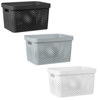 B&M Large Rectangular Spot Storage Basket - Grey