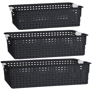 B&M Set Of Three Storage Baskets - Black