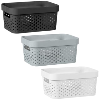 B&M Medium Rectangular Spot Storage Basket - Grey