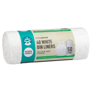B&M Houseproud White Bin Liners 40pk