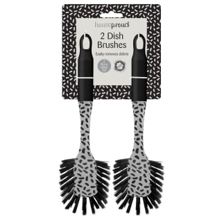 B&M Printed Dish Brushes 2pk - Grey