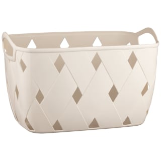  Diamond Embossed Cream Storage Basket - Large