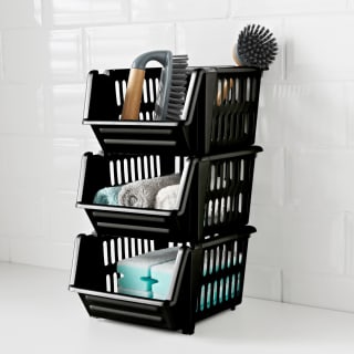  3 Tier Storage Baskets - Black
